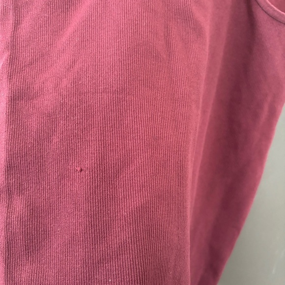Free People Move Along Bodysuit Burgundy/Wine Ribbed V Neck FP Intimately Size M - Picture 7 of 7